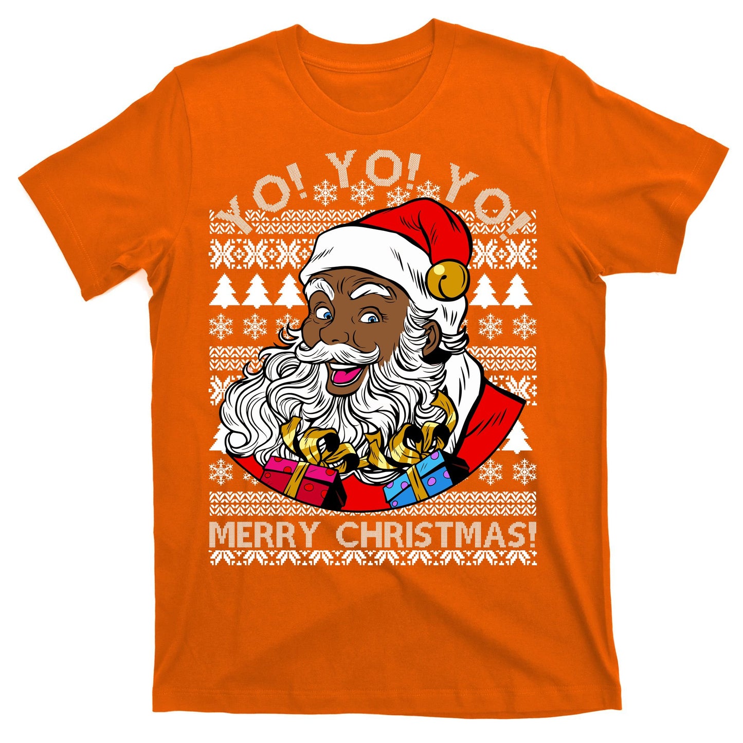 Yo Yo Yo Ho Ho Ho Black Santa Claus Ugly Christmas T-Shirt