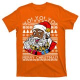 Yo Yo Yo Ho Ho Ho Black Santa Claus Ugly Christmas T-Shirt